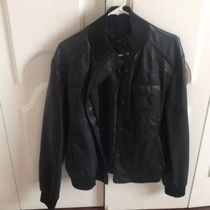 Carbon Faux Leather Jacket Medium